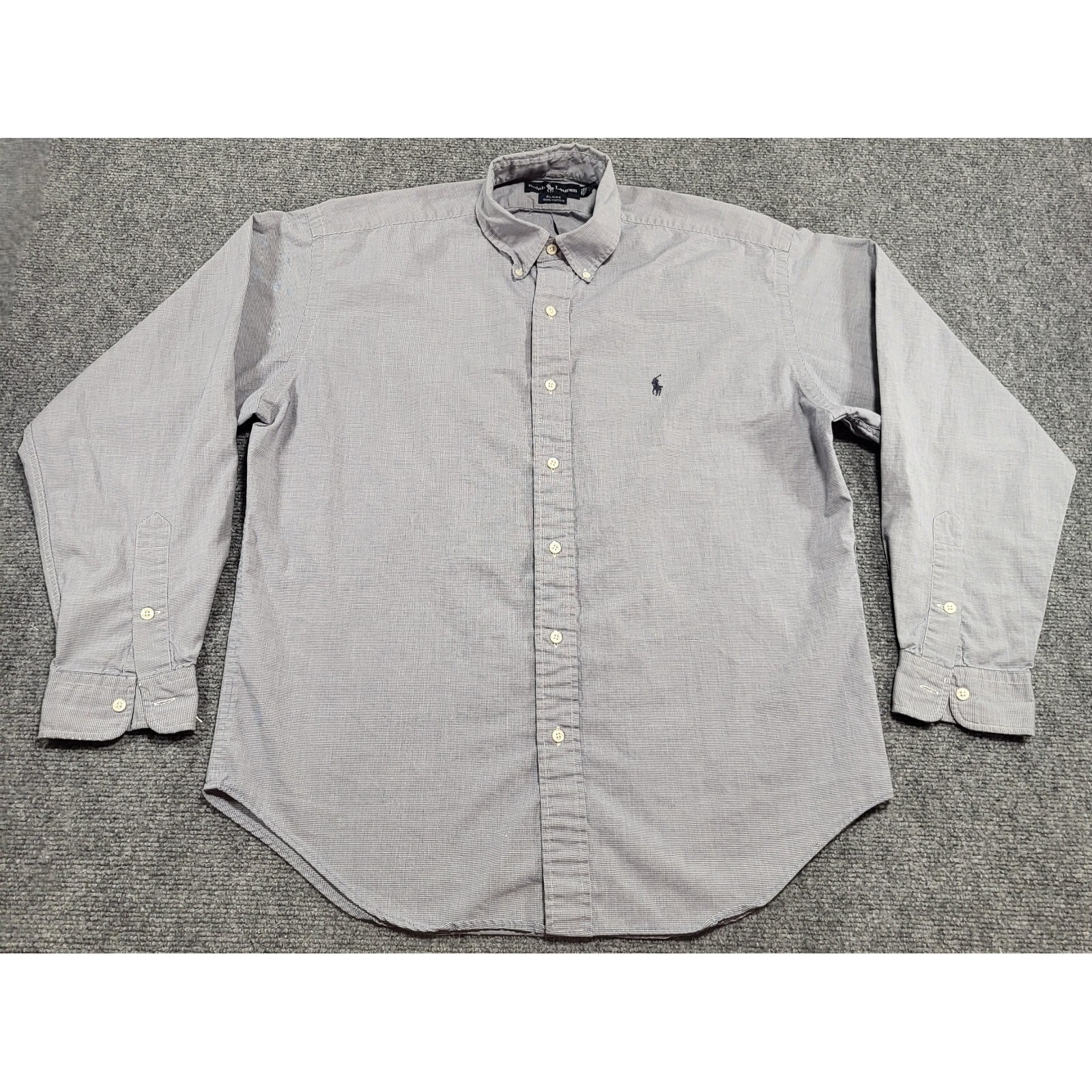 Polo Ralph Lauren Blaire Gray Check Long Sleeve Men's T-Shirt Size Large